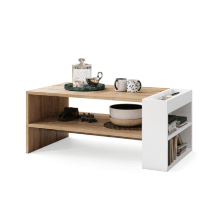 Sofabord i Wotan eg og hvid mat