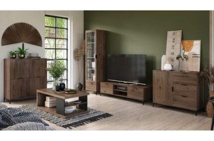 Stuemøbler i valnød - med sorte ben