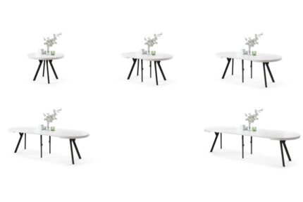 Rundt spisebord på 110 - 330 cm - udtræksbord