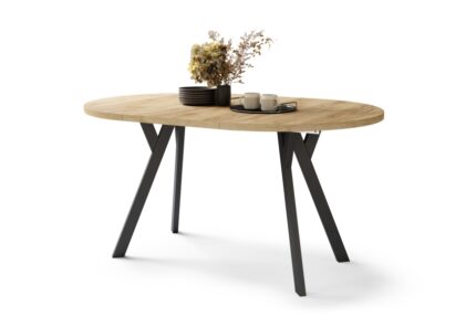 Rundt spisebord med udtræk 100-200 cm