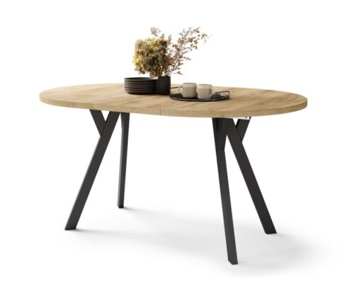 Rundt spisebord med udtræk 100-200 cm