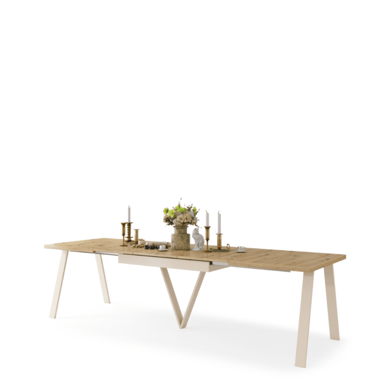 AVERY – Spisebord i Artisan Eg med beige stel