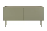 Moderne Olivengrøn tv-bænk på 120 cm med 2 låger og soft-close funktion.