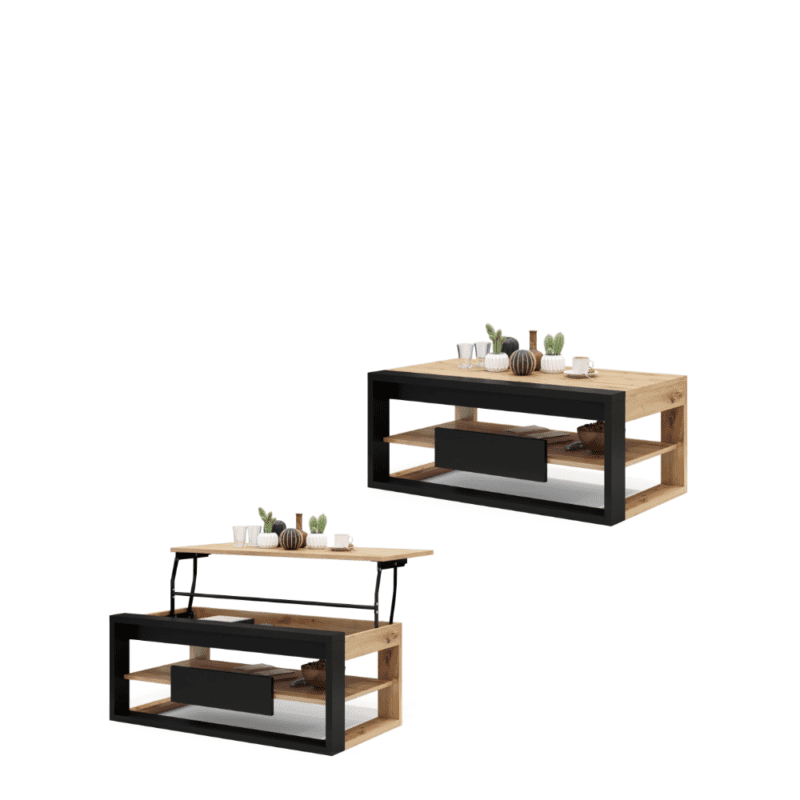 FRAME Hæve-/sænke Sofabord | Artisan Eg & Sort | Moouey