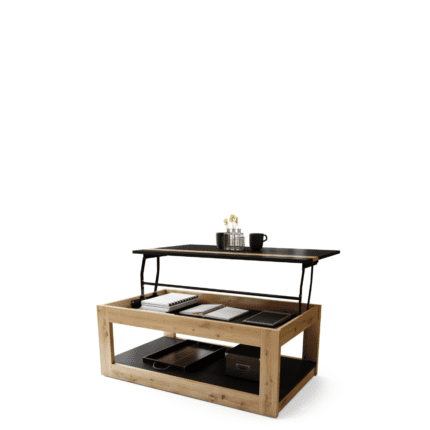 LUSSO Hæve-/sænke Sofabord | Artisan Eg & Sort | Moouey
