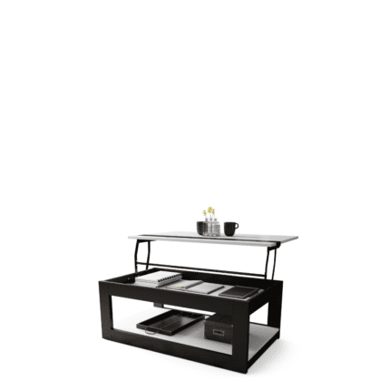 LUSSO Hæve-/sænke Sofabord | Hvid & Sort | Moouey