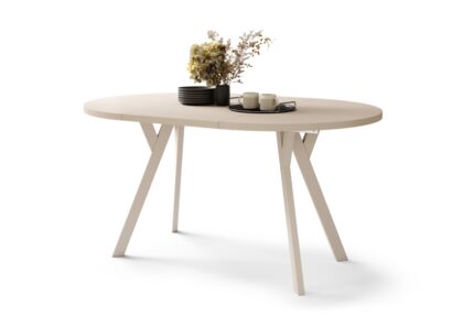 Rundt spisebord med udtræk 100-200 cm