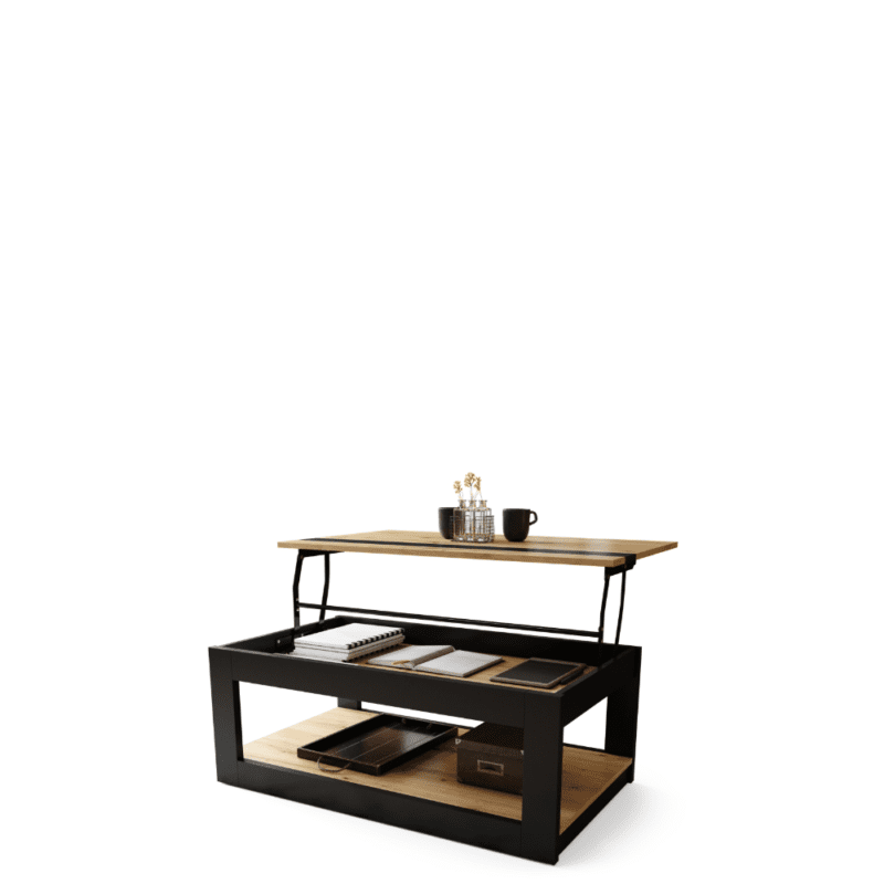 LUSSO Hæve-/sænke Sofabord | Artisan Eg & Sort | Moouey