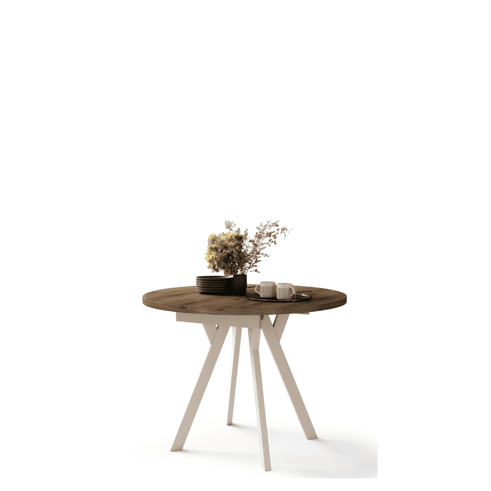 Lille Udtræksbord med Beige Y-ben | ALMO – Moouey