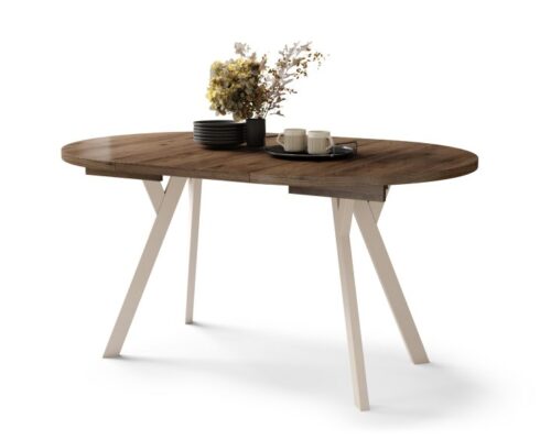 Rundt spisebord med udtræk 100-200 cm