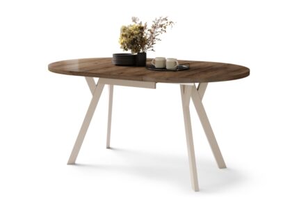 Rundt spisebord på 90-145 cm - udtræksbord