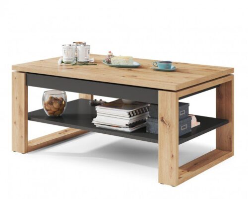 NUO – moderne hæve-/sænke sofabord 110 cm - Artisan Eg - Antracit