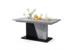 Spisebord med synkront udtræk 160-218 cm - Sort - Beton