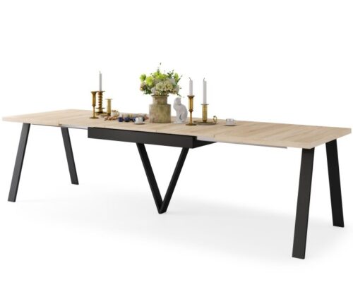 Spisebord - udtræksbord 140-290 cm - metalben