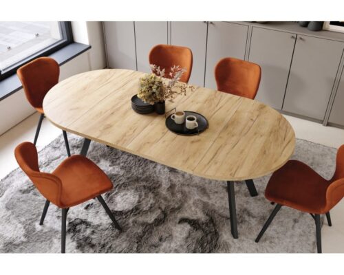 Rundt spisebord med udtræk 100-200 cm