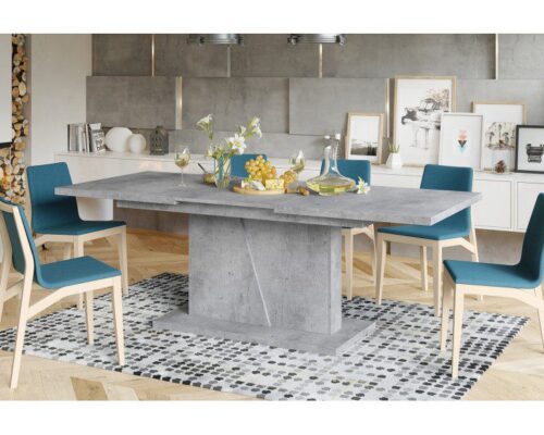 NOBLE NOIR Spisebord 160-218 cm - Spisebord med synkront udtræk