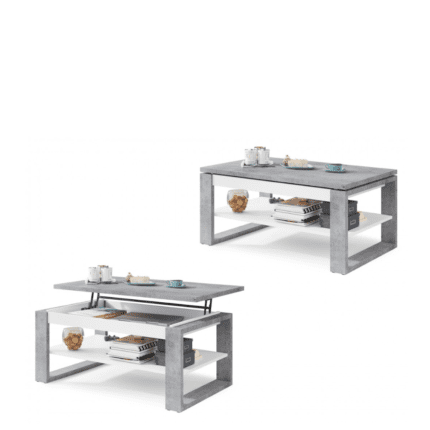 NUO Hæve-/sænke Sofabord | Beton & Hvid | Moouey