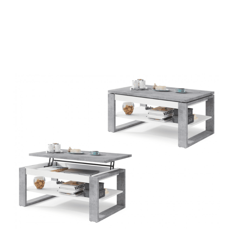 NUO Hæve-/sænke Sofabord | Beton & Hvid | Moouey