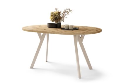 Rundt spisebord med udtræk 100-200 cm