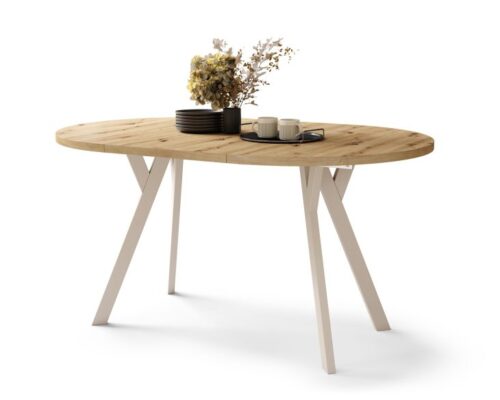 Rundt spisebord med udtræk 100-200 cm