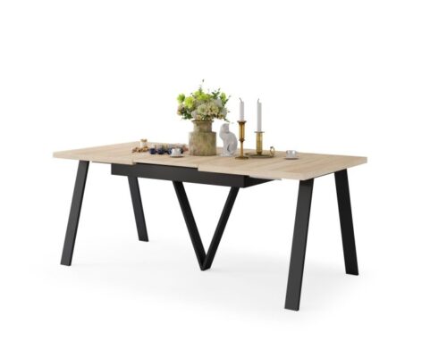 Spisebord - udtræksbord 140-290 cm - metalben