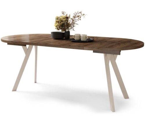 Rundt spisebord med udtræk 100-200 cm