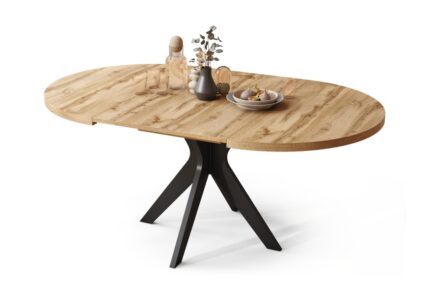 Rundt spisebord på 110 180 cm - udtræksbord