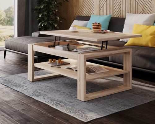 Sofabord med skjult rum under toppen til dit udstyr.