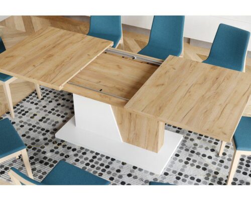 Spisebord med synkront udtræk 160-218 cm