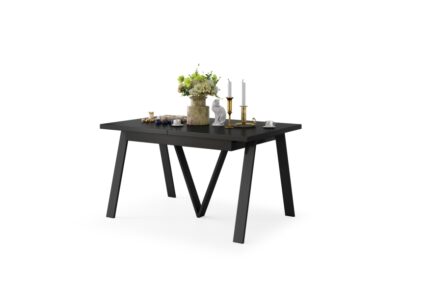 Spisebord - udtræksbord 140-290 cm - metalben - med V-stel