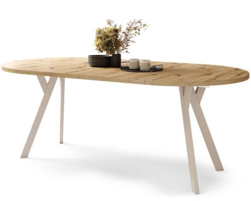 Rundt spisebord med udtræk 100-200 cm