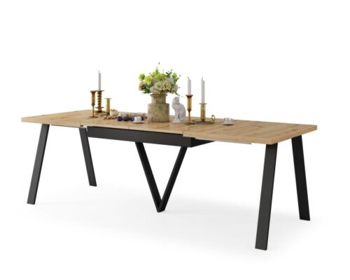 Spisebord - udtræksbord 140-290 cm - metalben