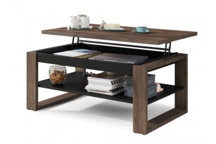 Hæve-/sænke sofabord 10 cm x 65 cm x 50 cm (hævet højde: 62 cm)