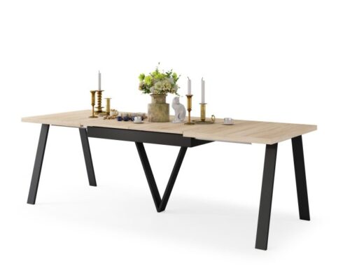 Spisebord - udtræksbord 140-290 cm - metalben