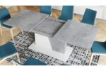 Udtræksbord - Spisebord med synkront udtræk 160-218 cm - Hvid - Beton