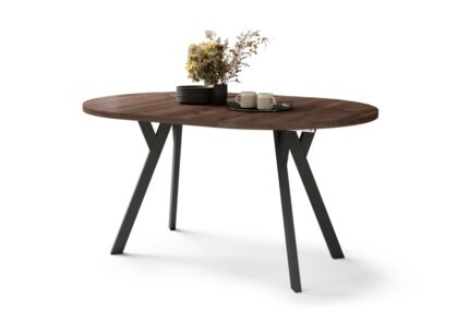 Rundt spisebord med udtræk 100-200 cm