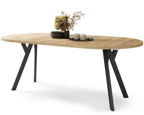 Rundt spisebord med udtræk 100-200 cm