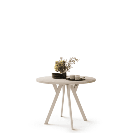 udtræksbord ALMO 100 cm – Gennemført beige design