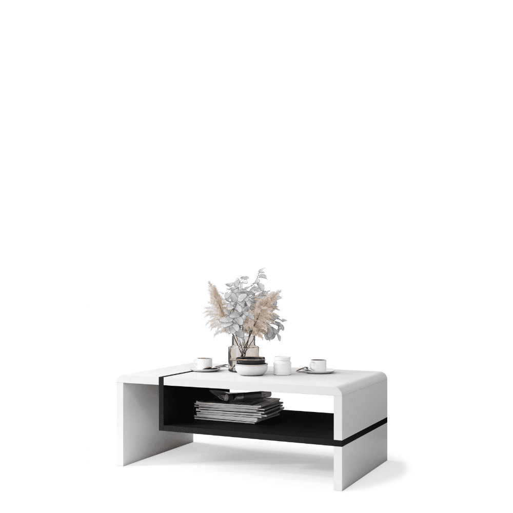 FOLK Sofabord 110 cm | Hvid Mat & Sort | Moouey