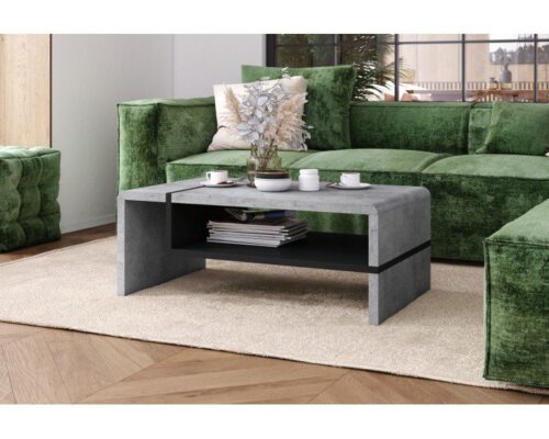 Sofabord med hylde - beton - sort