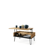 HAIRPIN S-90 – moderne hæve-/sænke sofabord i Artisan eg og sort