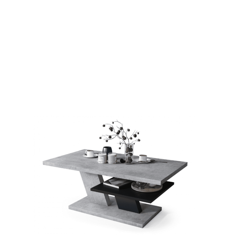 CLIFF Sofabord 110 cm | Beton-look & Sort | Moouey