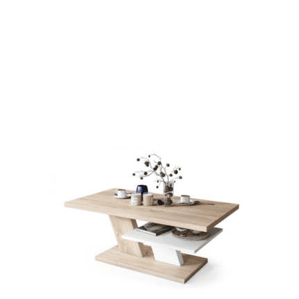CLIFF – lyst sofabord i Sonoma eg og hvid mat