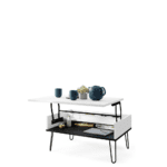 Stilrent sofabord på 90 cm med elegante hairpin-ben i stål