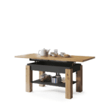Elegant hæve/sænke sofabord i Artisan Eg og Antracit med udtræk til 150 cm.