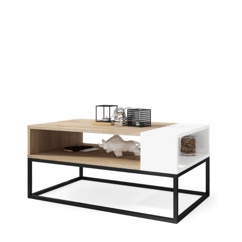 LYNX stuebord – Sonoma Eg look & Hvid finish