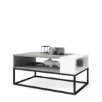 LYNX stuebord – Beton-look & Hvid finish