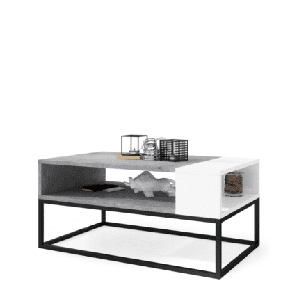 LYNX stuebord – Beton-look & Hvid finish