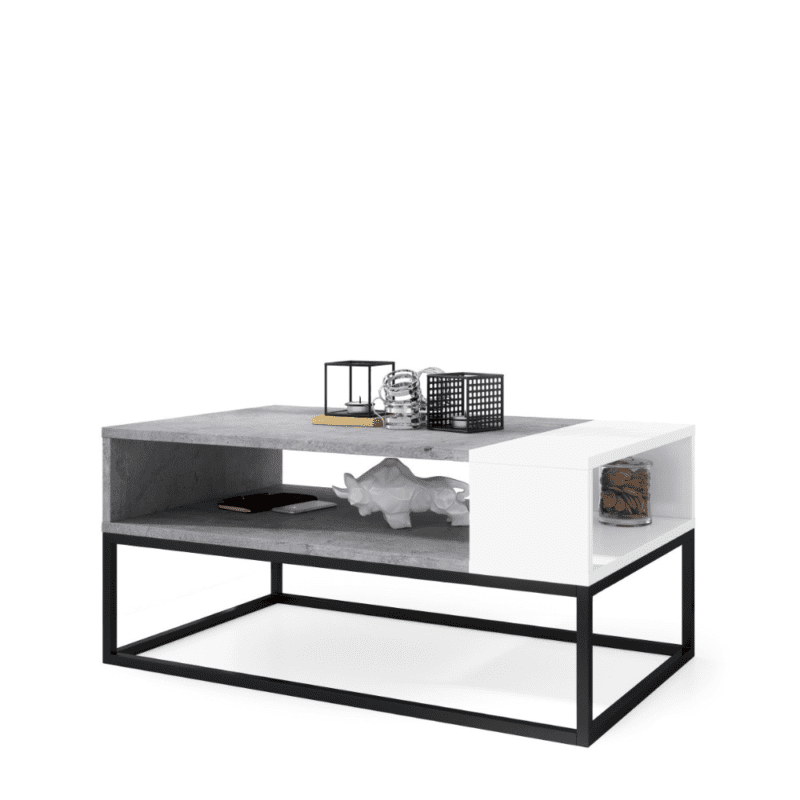 LYNX stuebord – Beton-look & Hvid finish