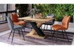 Spisebord KARO Gylden Eg Sort 140-180 cm - Billede 5